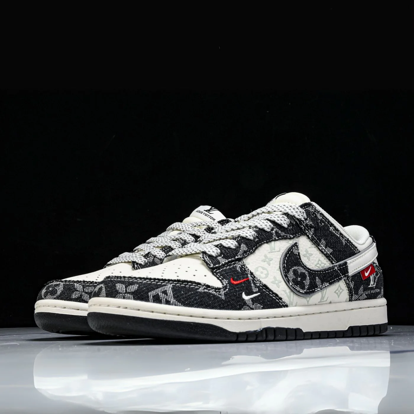 Black Denim LV Dunks Low