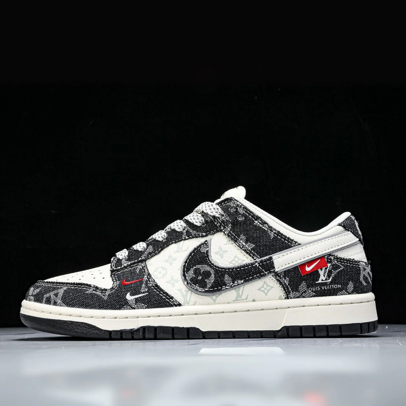 Black Denim LV Dunks Low - Image 2