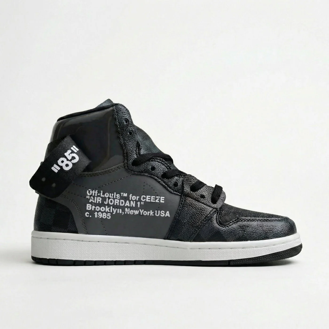 Black Off-Louis LV Jordan 1 - Image 4