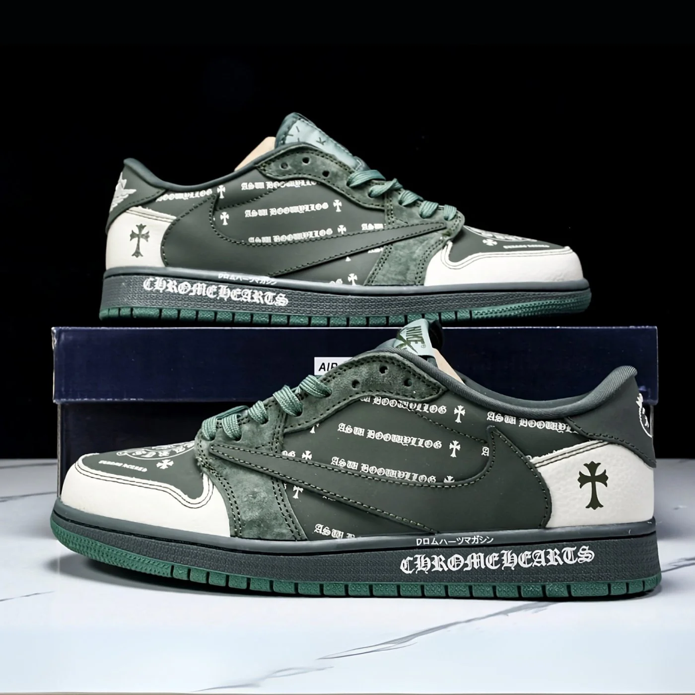 Cactus Chrome Hearts Air Jordan 1 Low - Image 4