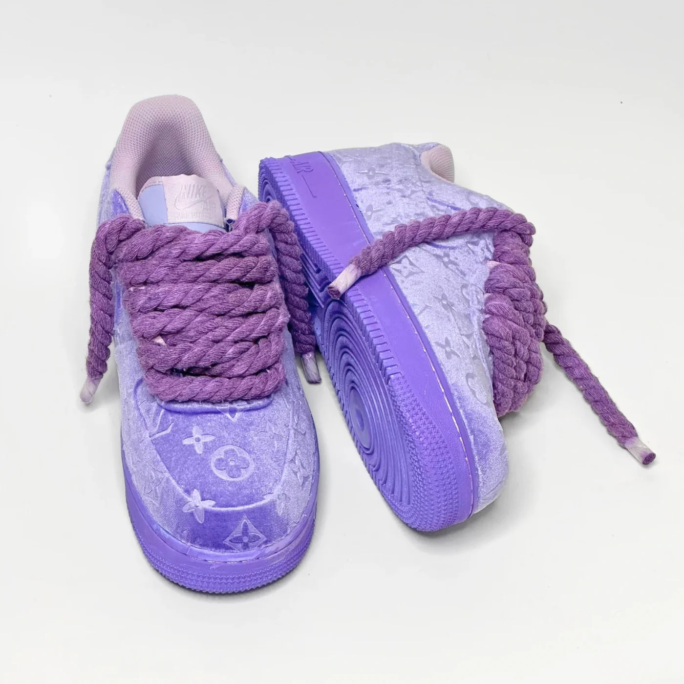 Purple LV Velvet Air Force 1 - Image 3