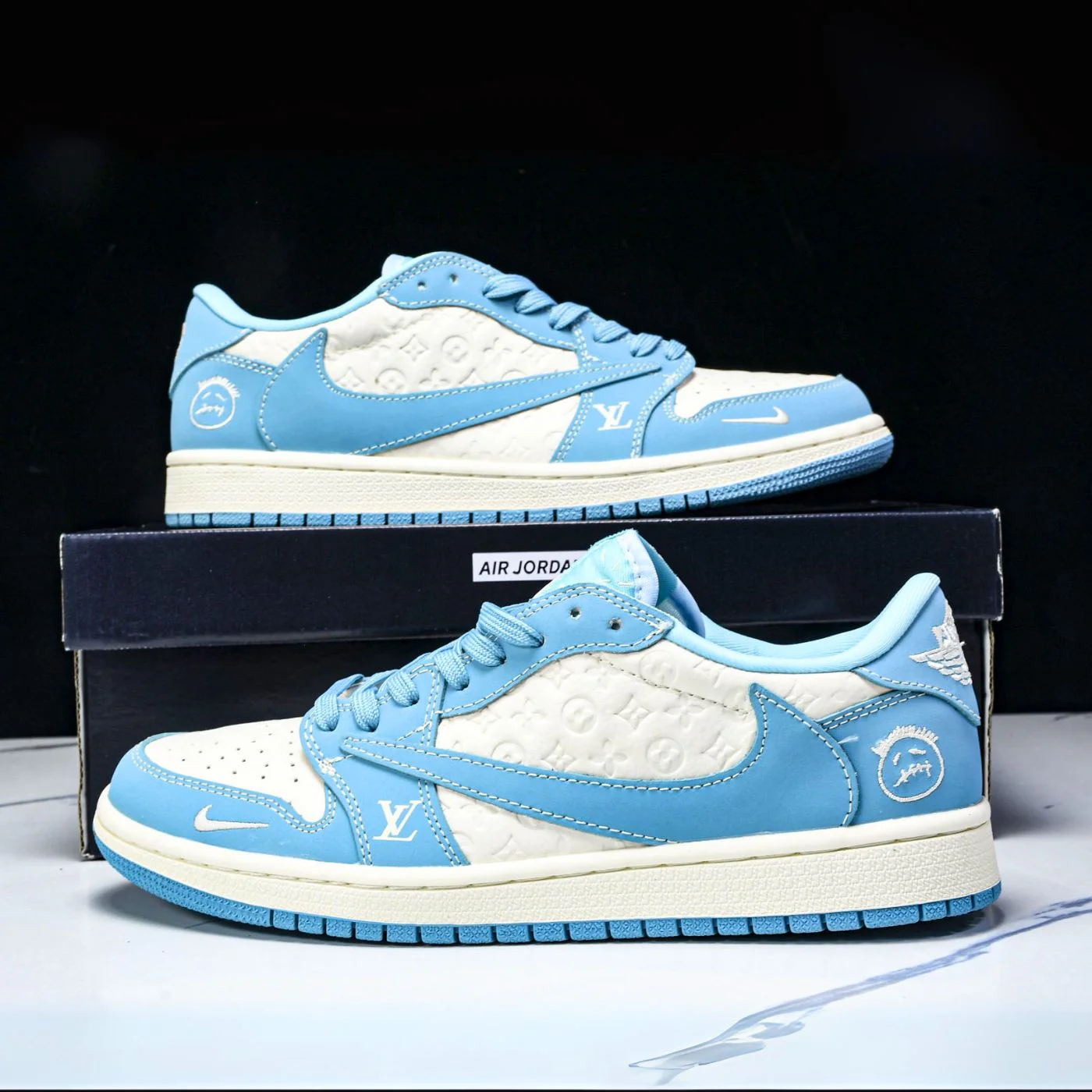 Sky Label LV Air Jordan 1 - Image 5
